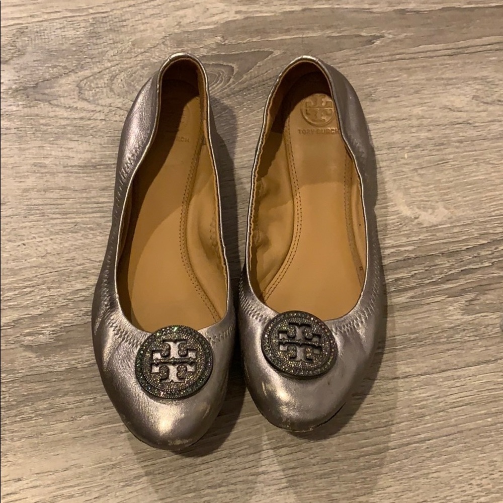 Pewter Tory Burch Flats
